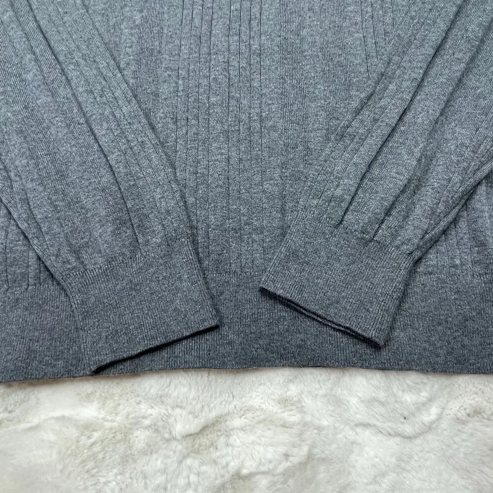 NWT $100 Banana Republic Organic Cotton Ribbed Sweater Polo Long Sleeve Mens L